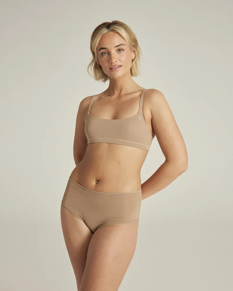 Nudea - Stretch-Bralette mit Rundhalsausschnitt, Dunkelbraun