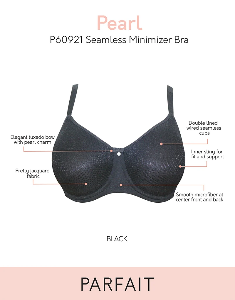 Parfait Pearl Unlined Seamless Minimizer Bra Black