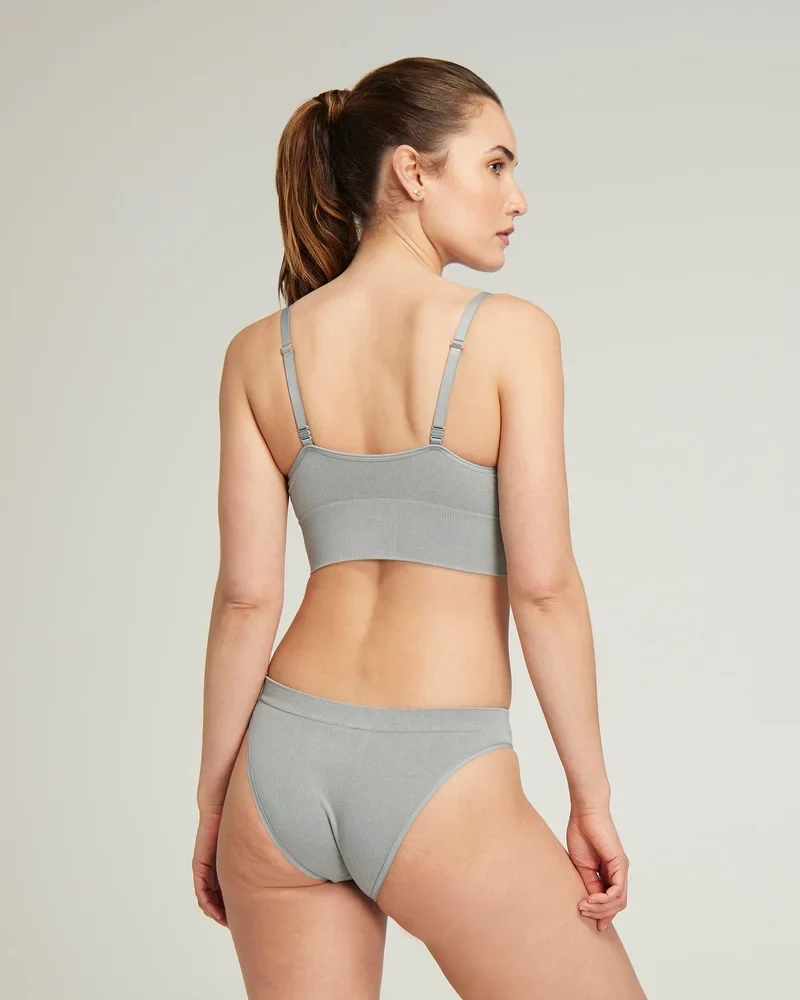 Nudea – Nahtlose TENCEL™ Bralettes, 2er-Pack, Sturmgrau/Rosé