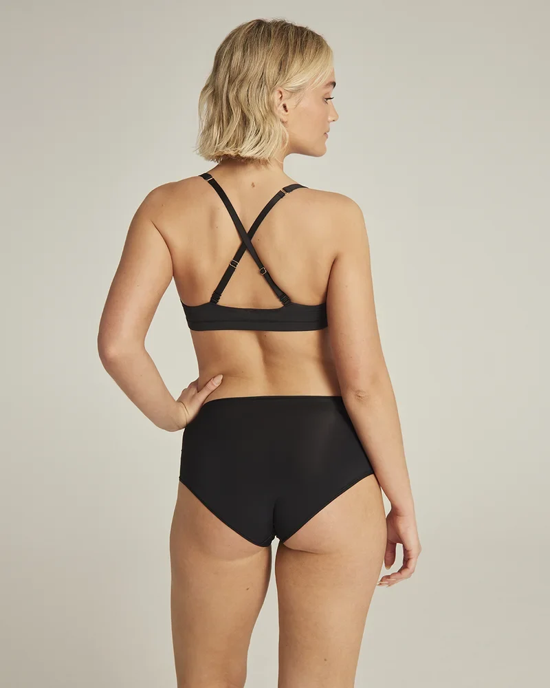 Nudea - Stretch-Bralette mit Rundhalsausschnitt, Schwarz