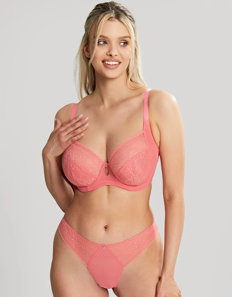 Cleo By Panache Alexis Low Front Balconette Bra Sunkiss Coral