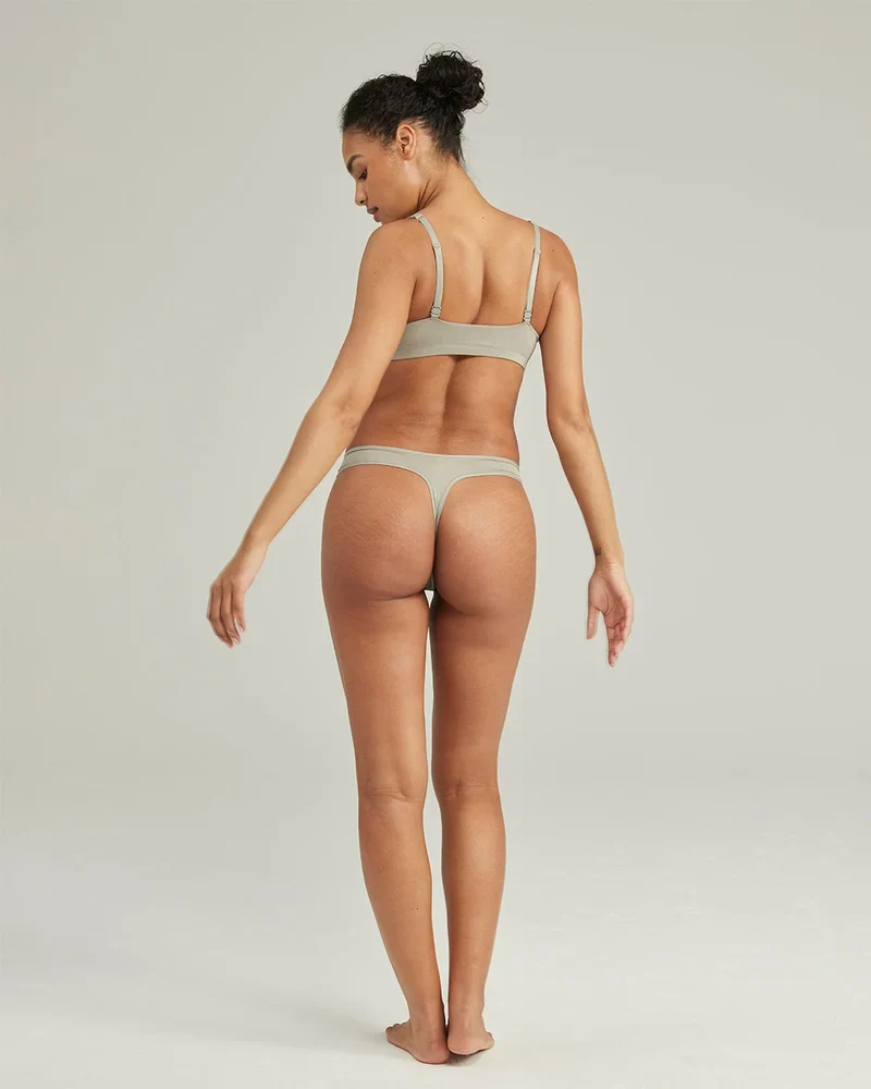 Nudea - Stretch-Bralette mit Rundhalsausschnitt, Salbeigrün