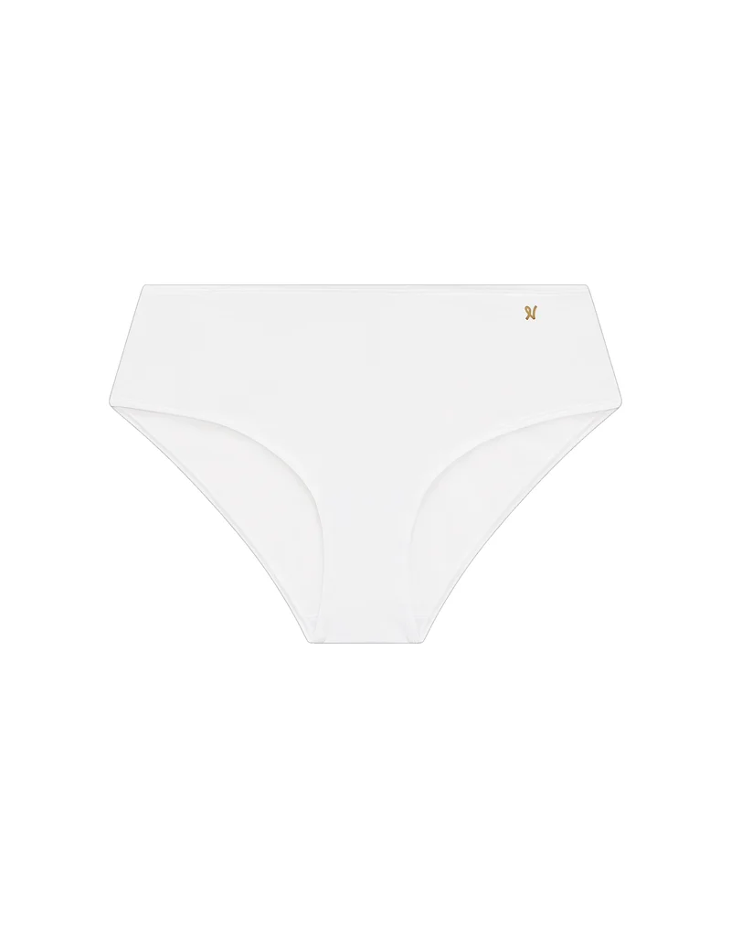 Nudea - Stretch-Bikinihose mit mittelhohem Bund, Weiß