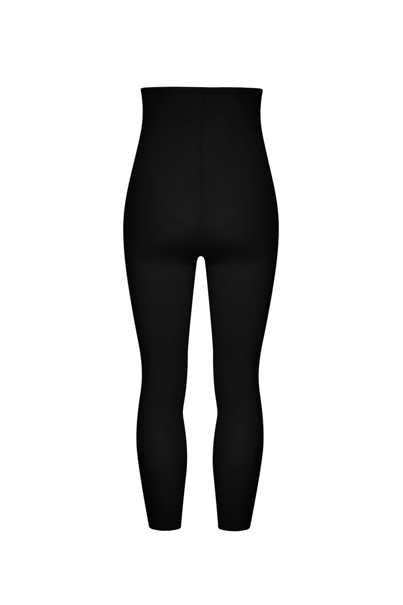 ByeBra – Formgebende Unterwäsche (Starker Halt) Formgebende Caprihose mit hohem Bund, Schwarz