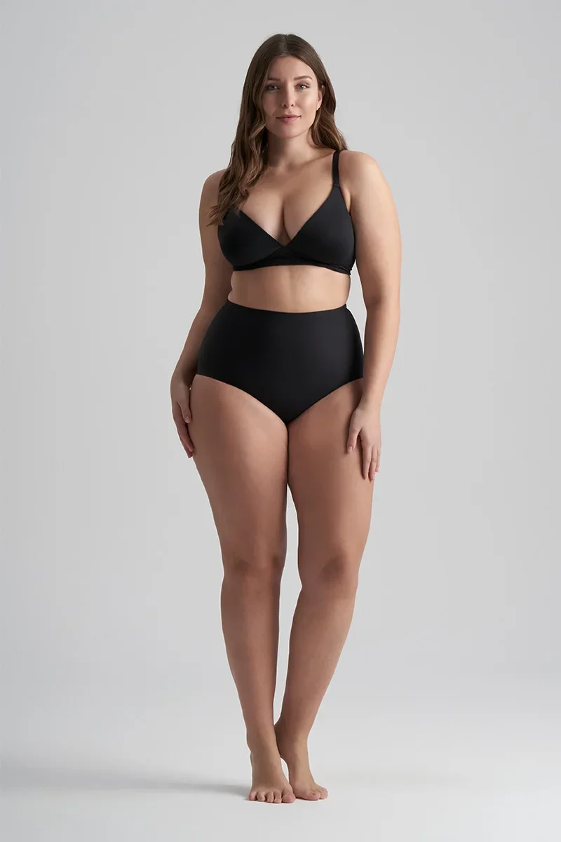 ByeBra – Unsichtbare Shapewear mit leichter Stützwirkung, unsichtbarer Slip mit mittelhohem Bund, Schwarz