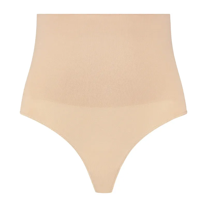 ByeBra – Nahtlose Shapewear (Starker Halt) Nahtloser High-Waist-Tanga Beige