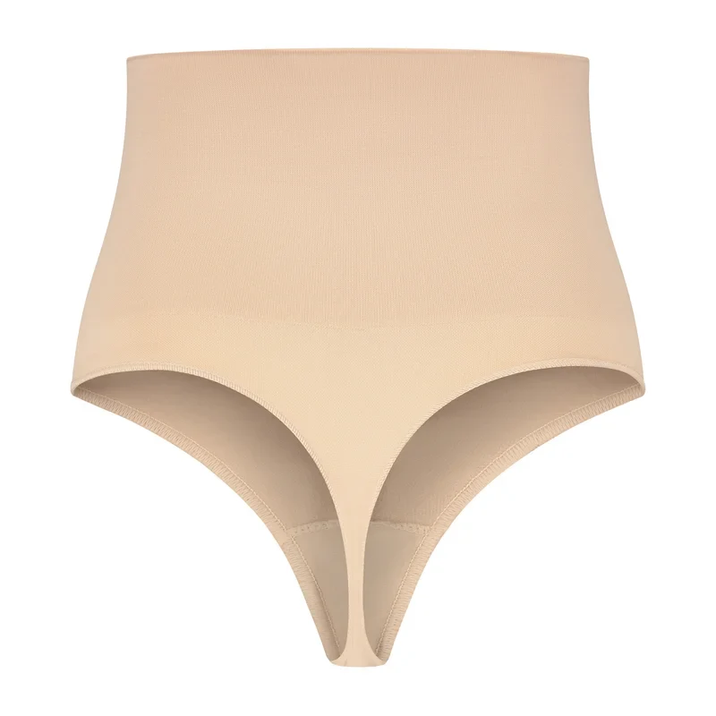 ByeBra – Nahtlose Shapewear (Starker Halt) Nahtloser High-Waist-Tanga Beige