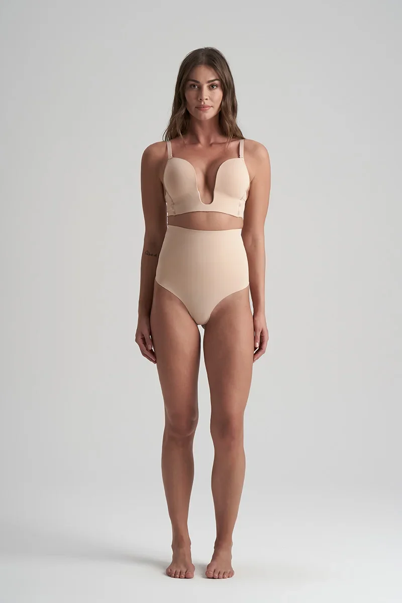 ByeBra – Taillenformende Shapewear (Extra starker Halt) Taillenformender High-Waist-Tanga Beige