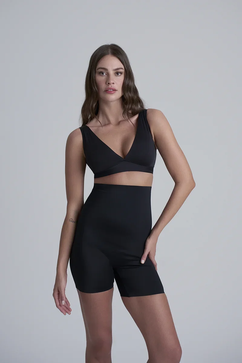 ByeBra – Unsichtbare Shapewear, leichte Stütze, unsichtbare High-Waist-Shorts, Schwarz