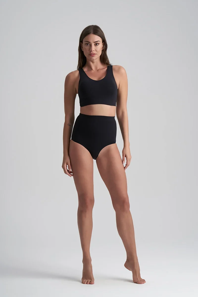ByeBra – Nahtlose Shapewear (Starker Halt) Soft Touch Mid Waist Slip Schwarz