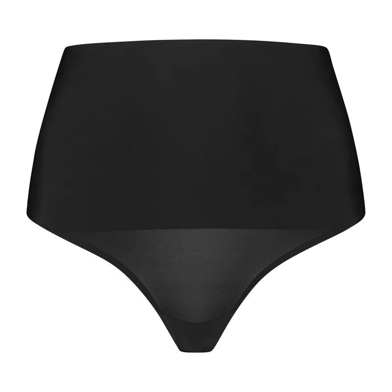ByeBra – Taillenformende Shapewear (Extra starker Halt) Taillenformender String mit mittelhohem Bund, Schwarz