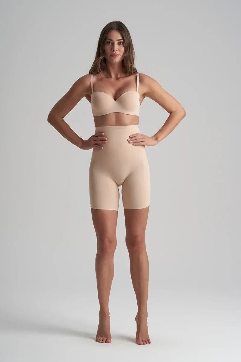 ByeBra – Taillenformende Shapewear (Extra starker Halt), Taillenformer, High Waist, Kurz, Beige