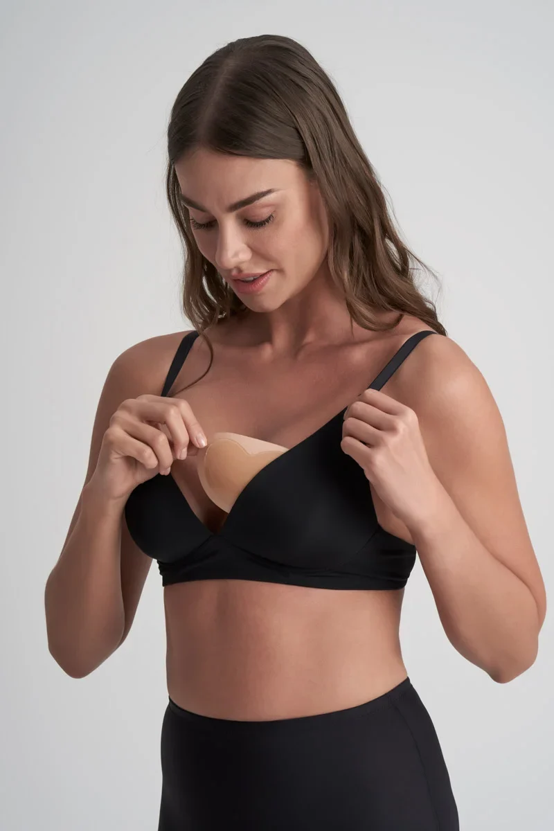 ByeBra – Speziallösungen Selbstklebende Halb-Push-up-Einlagen Beige