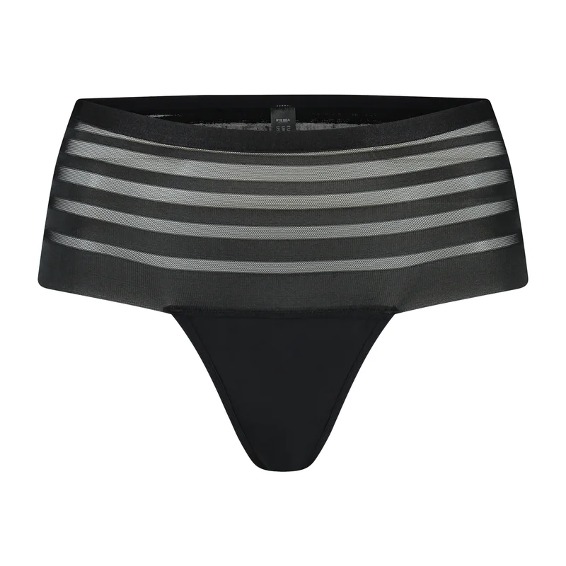 ByeBra – Auslaufsichere Periodenunterwäsche, Boxerstring mit Spitze, schwache Blutung, Schwarz