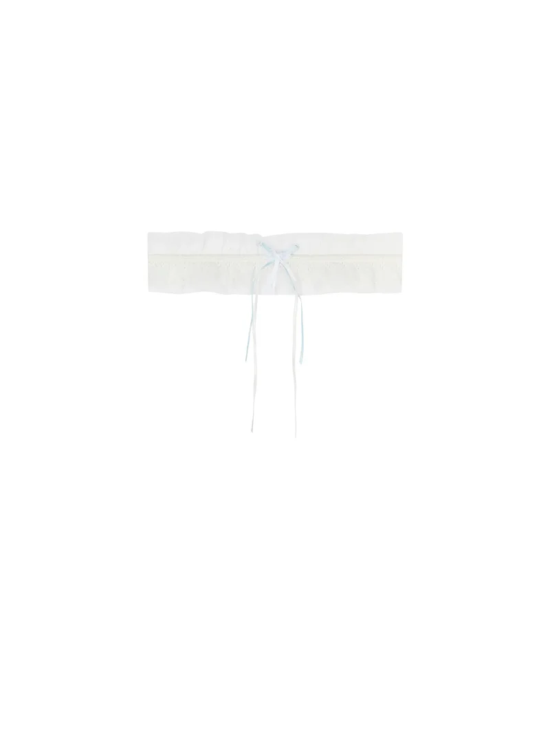 Lise Charmel – Erhabenes Organza-Strumpfband, Ecru-Perlmutt