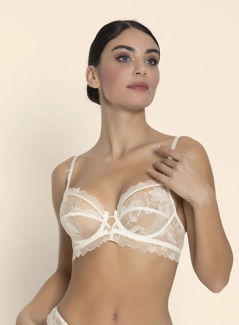 Lise Charmel – Erhabener Organza-Vollschalen-BH Ecru Perlmutt