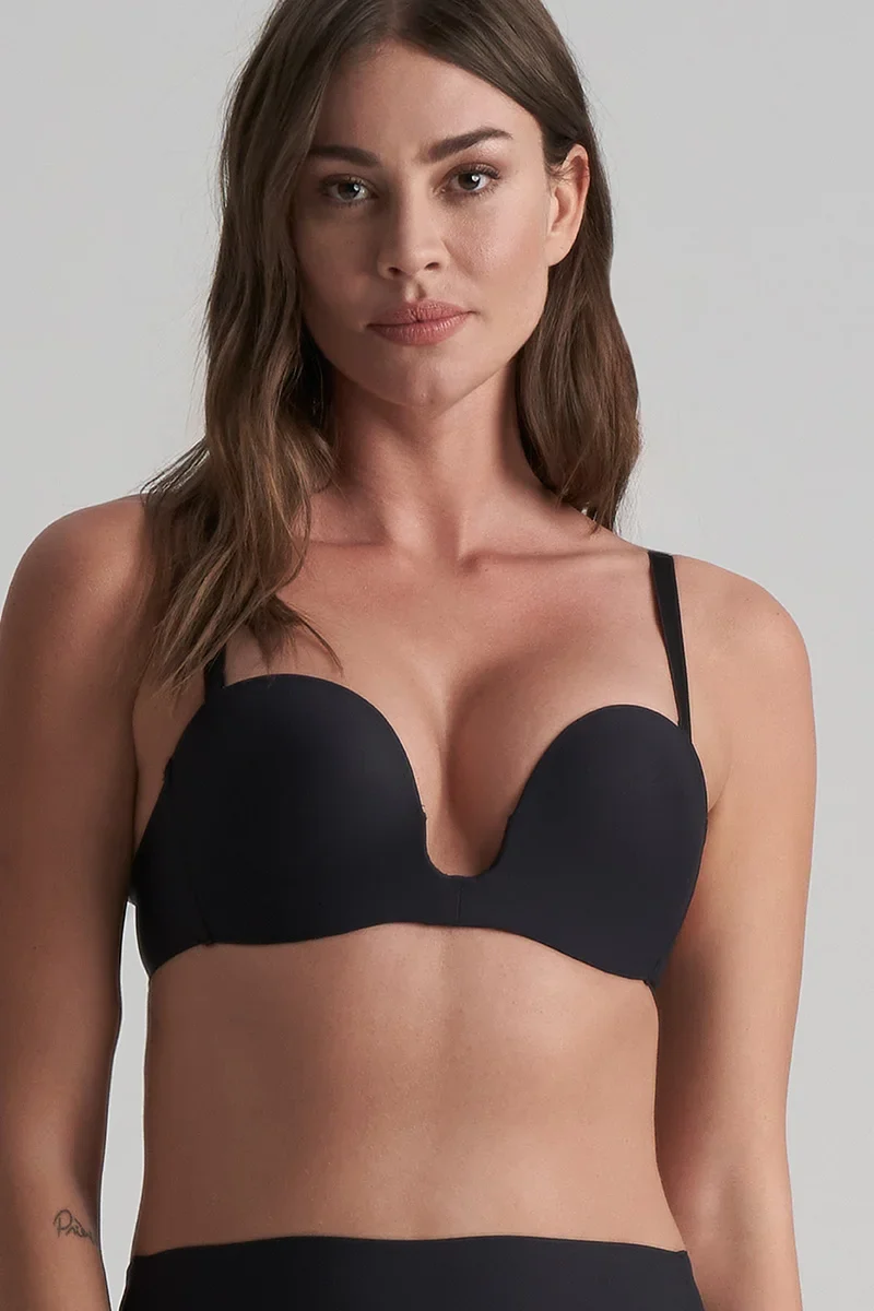 ByeBra – Shapewear-BH mit tiefem Rückenausschnitt (leichte Stütze), trägerlos, schwarz