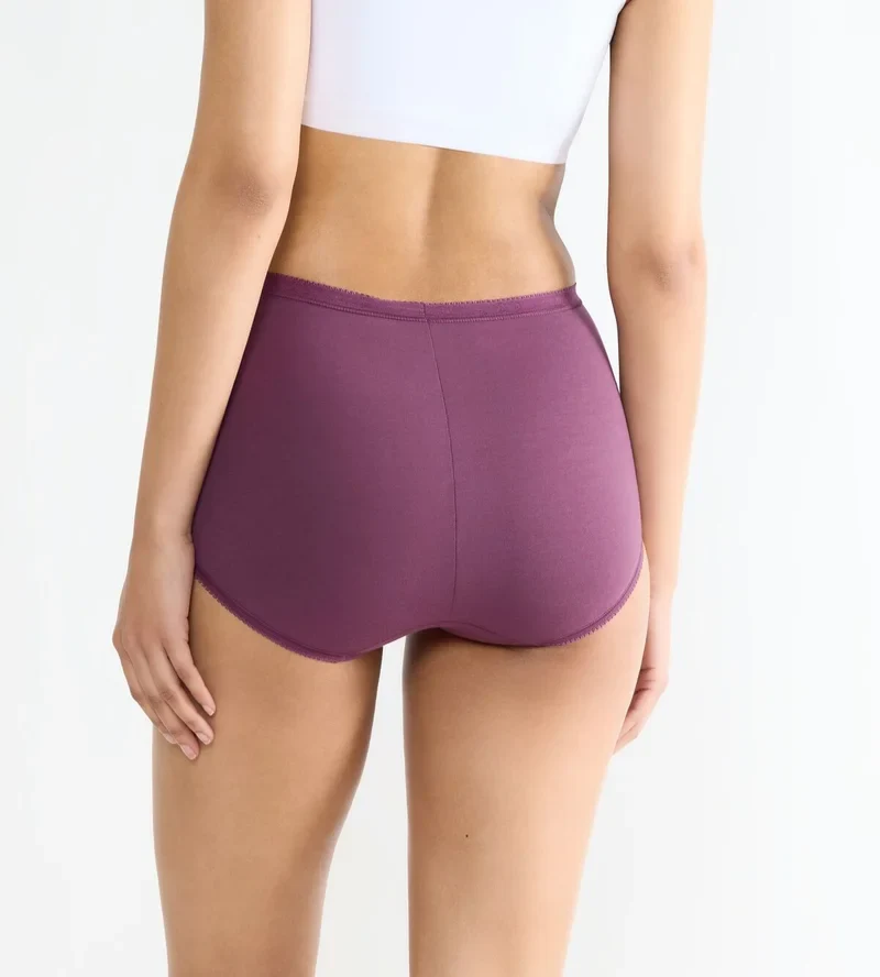 Sloggi – Basic Plus High Waist Slip, 3er-Pack, Lila & Rosa