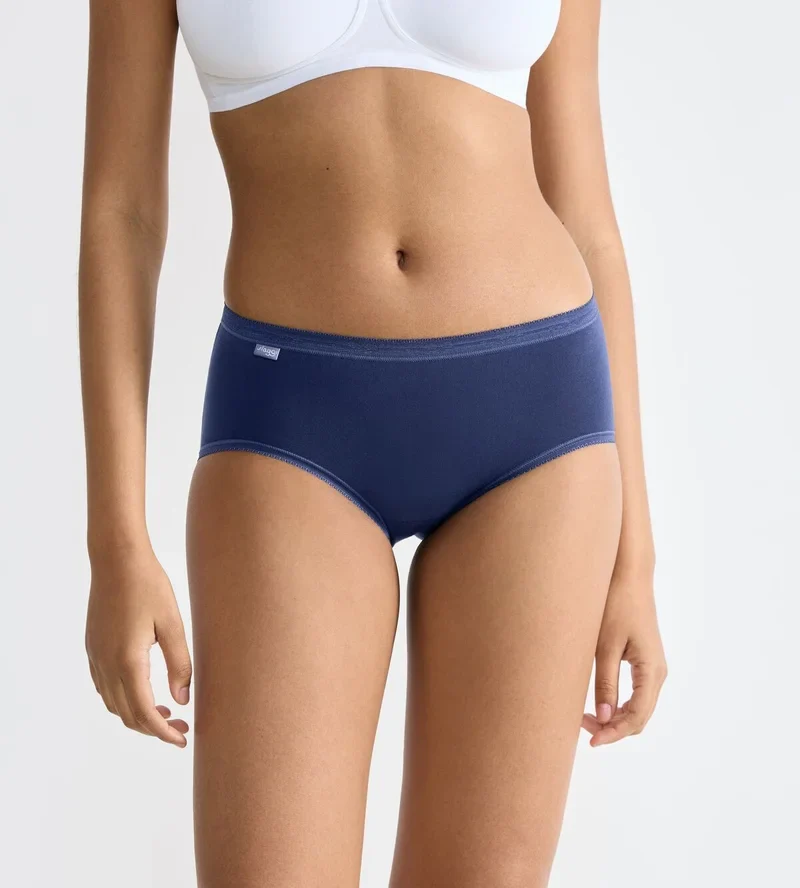 Sloggi – Basic Plus Slip 3er-Pack Blau & Weiß