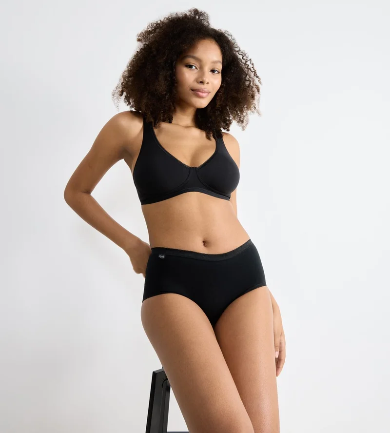 Sloggi – Basic Plus Midi-Slip, 4er-Pack, Schwarz