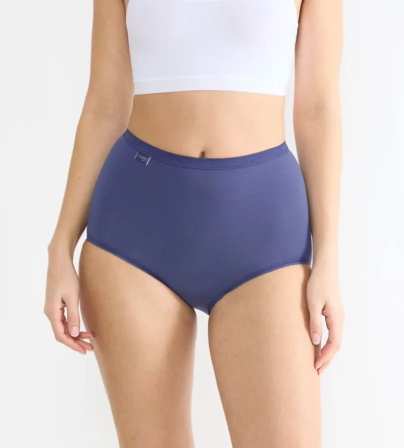 Sloggi - Basic Plus High Waist Brief 3er-Pack Schwarz & Blau