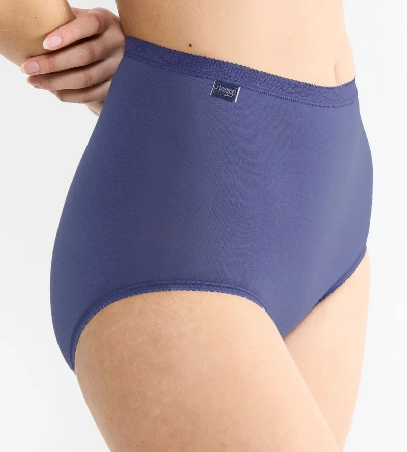 Sloggi - Basic Plus High Waist Brief 3er-Pack Schwarz & Blau