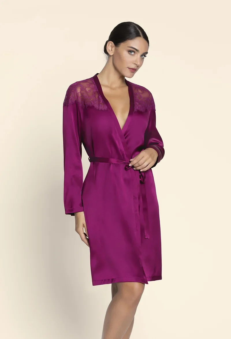 Lise Charmel – mittellanges Negligé-Kleid von Source Beaute, Source Amarante
