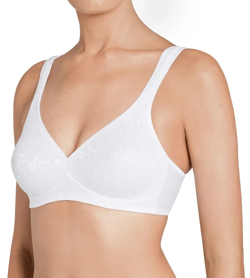 Triumph – Eleganter, bügelloser, ungepolsterter Baumwoll-BH, Weiß