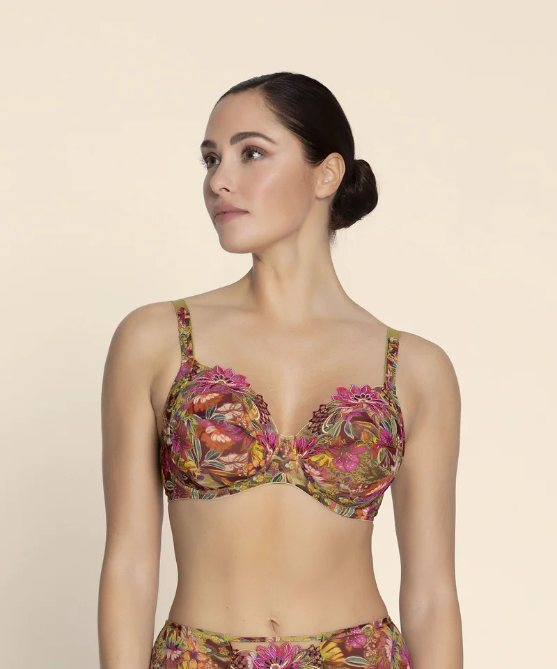 Lise Charmel – Danse Des Fleurs 3-teiliger Vollschalen-BH Fushia Vert