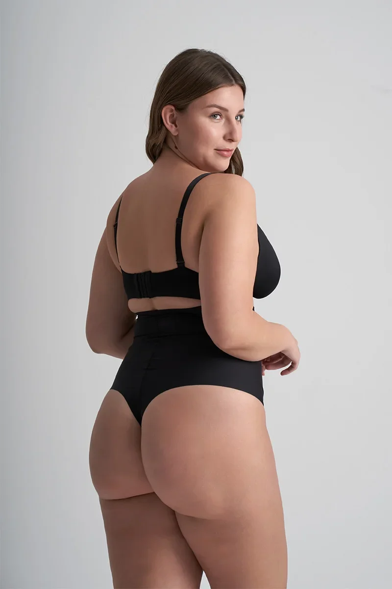 ByeBra – Formgebende Unterwäsche (Starker Halt) Formgebender High-Waist-Tanga Schwarz