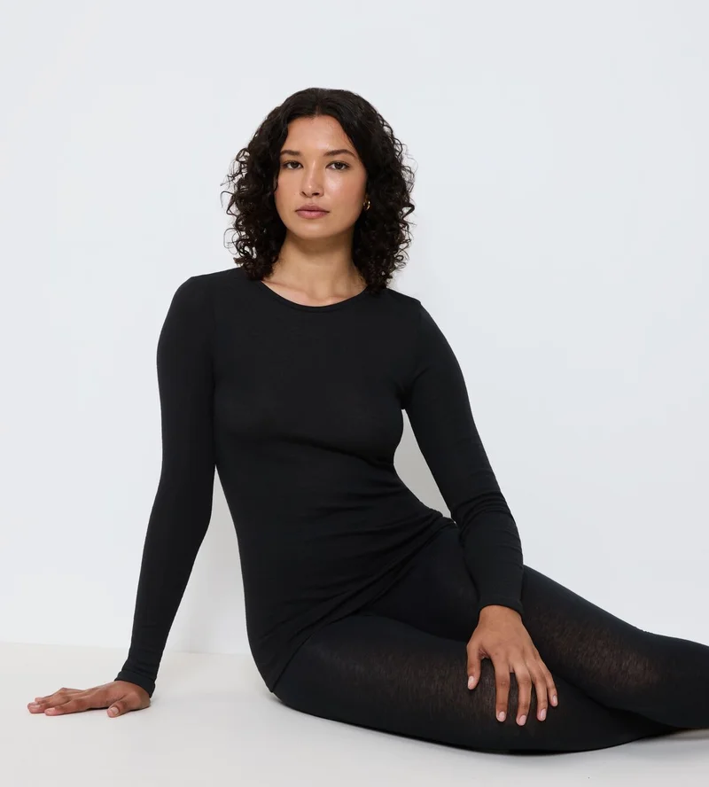Triumph - Beauty Layers Langarmshirt aus Wolle, Schwarz
