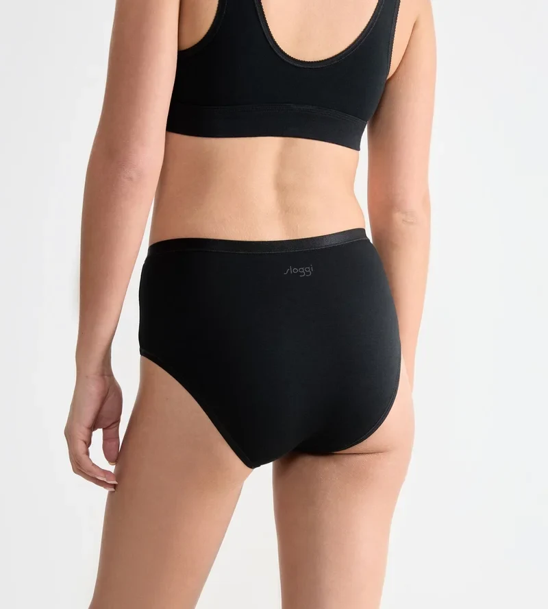 Sloggi - Go Daily Baumwoll-Midihemden, 3er-Pack, Schwarz