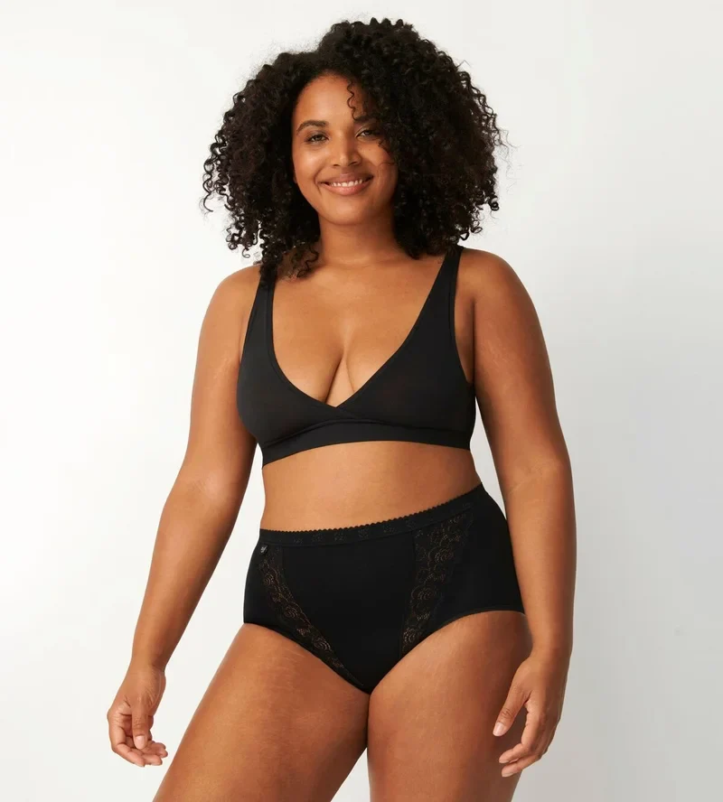 Sloggi – Schicke High-Waist-Slips, 4er-Pack, Schwarz