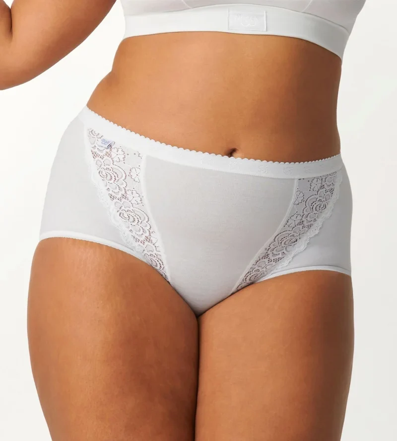 Sloggi – Schicke High-Waist-Slips, 4er-Pack, Weiß