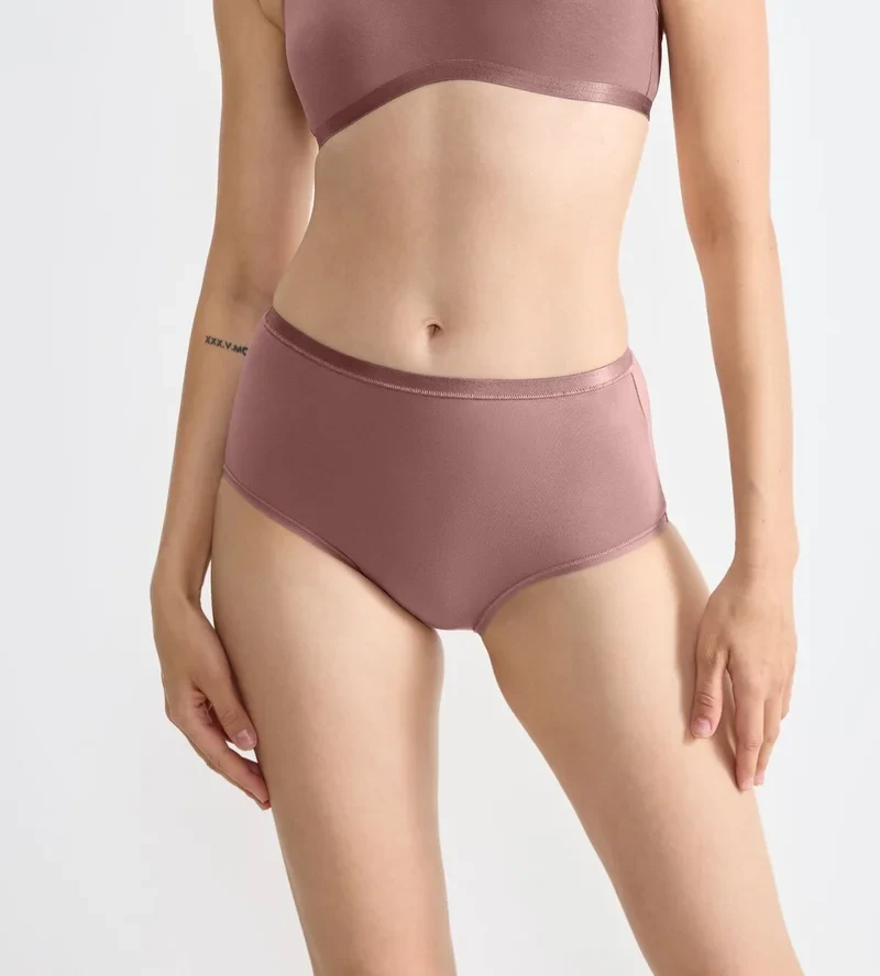 Sloggi - Go Daily Baumwoll-Slips mit hohem Bund, 3er-Pack, Kakao
