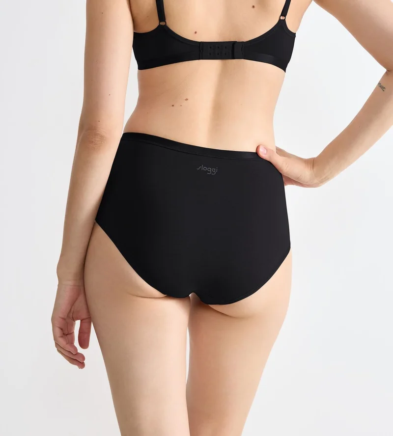 Sloggi - Go Daily Baumwoll-Slips mit hohem Bund, 3er-Pack, Schwarz