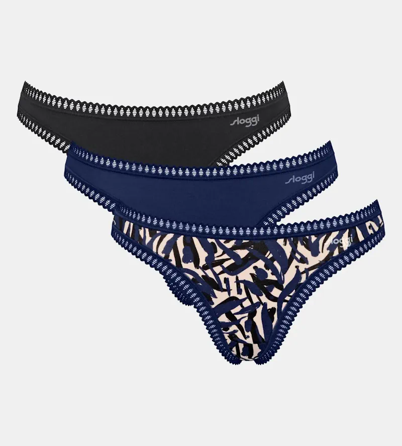 Sloggi - Go Crush String 3er-Pack Blau