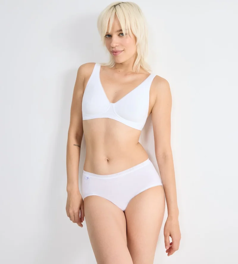 Sloggi - Basic Plus High Waist Midi Brief Weiß