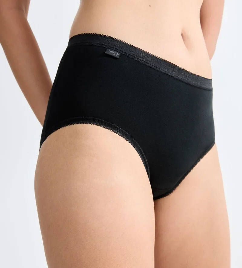 Sloggi - Basic Plus High Waist Midi Brief Schwarz