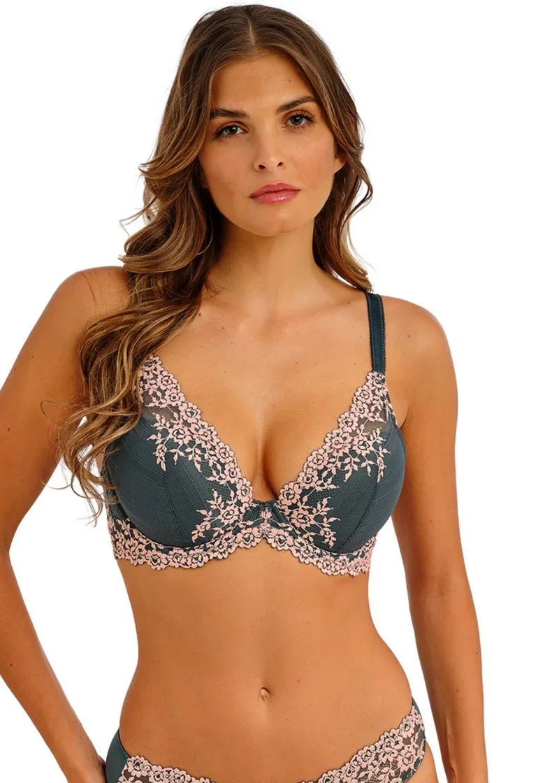 Wacoal - Embrace Lace Plunge Bügel-BH Dunkelgrau/Wolkenrosa