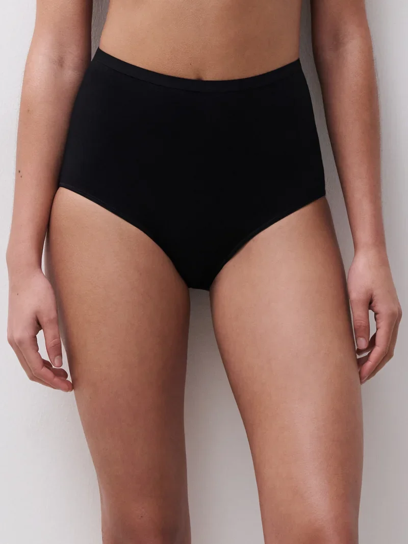 Femilet - Basic Cotton High Waist Slip Schwarz