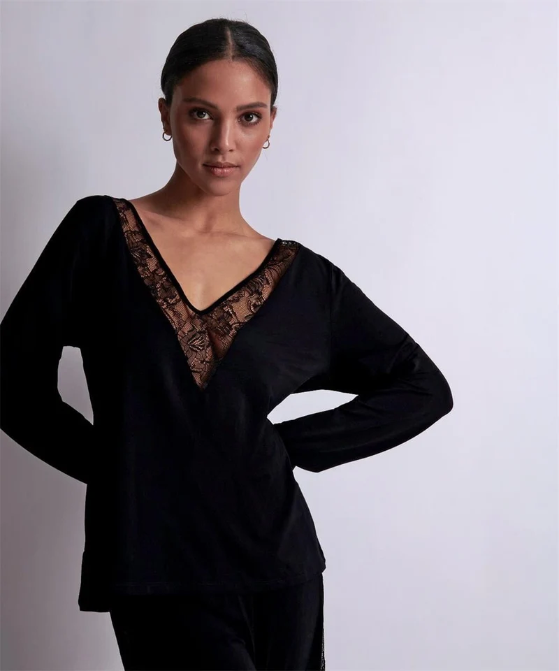 Aubade - Lazy Days Langarmshirt Noir