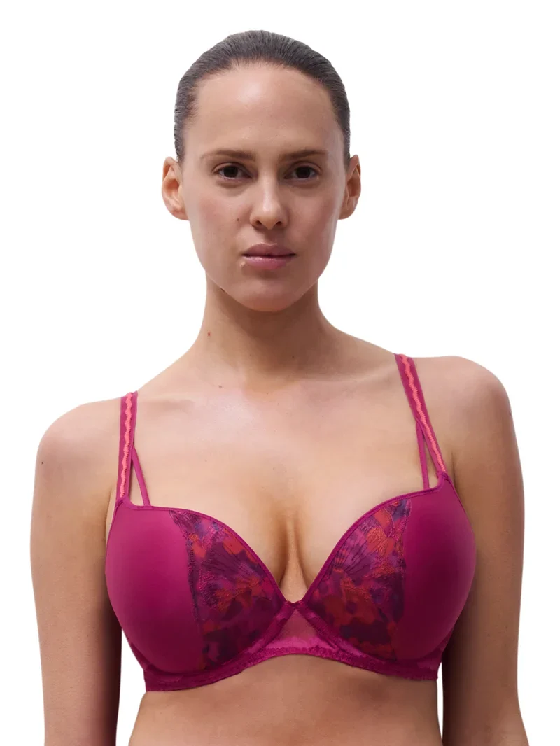 Chantelle – Lily Extra Push-Up-BH, Dunkelfuchsia, Multico