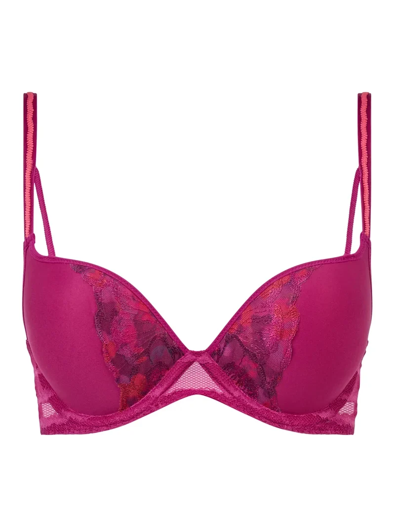 Chantelle – Lily Extra Push-Up-BH, Dunkelfuchsia, Multico