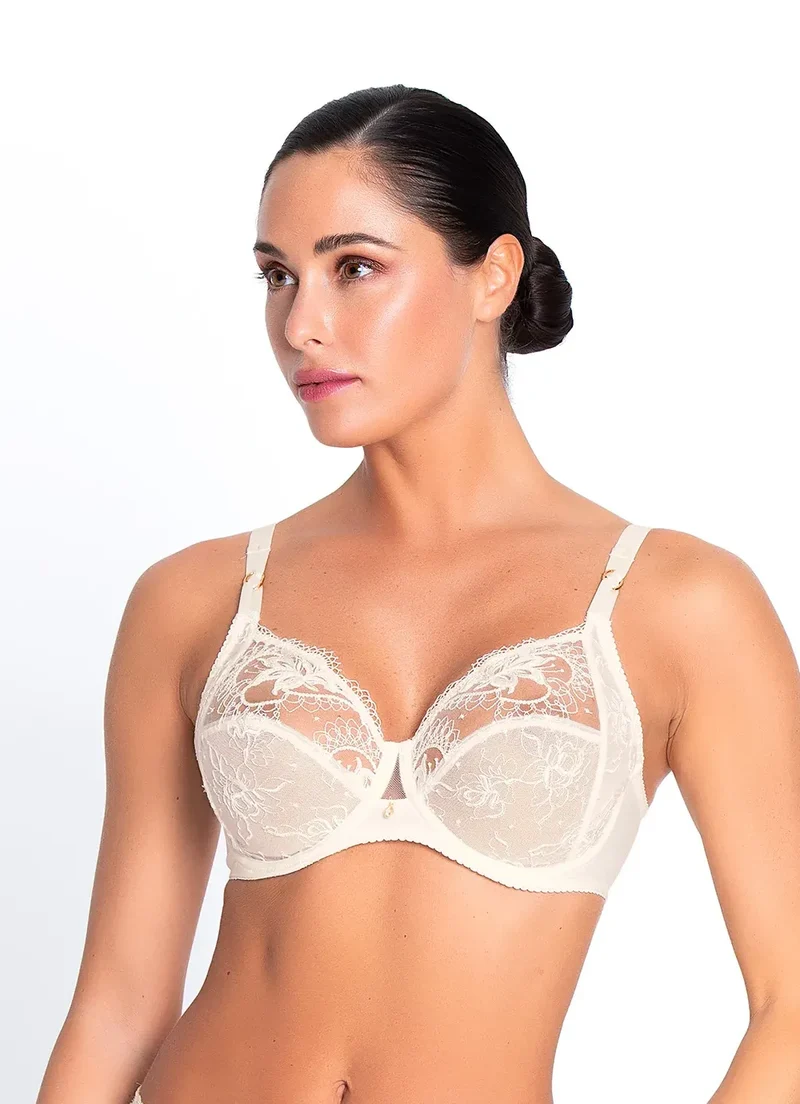 Lise Charmel – Princesse Iris 3-teiliger Vollschalen-BH Ecru Perlmutt