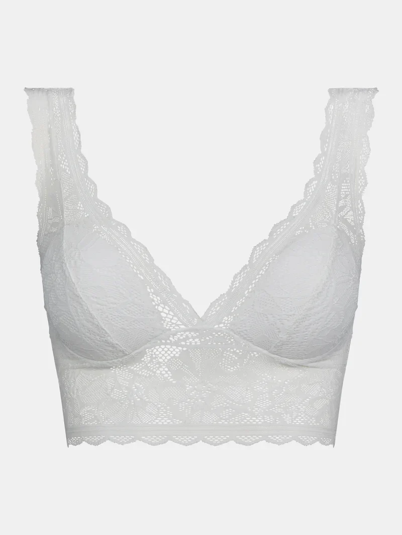 Chantelle – Floral Touch – Bügelloser Triangel-BH aus Schaumstoff in Milch