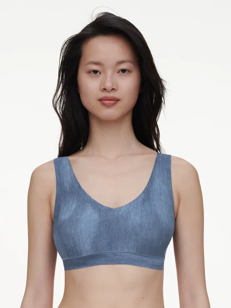 Chantelle - Softstretch-Wattiertes Top mit blauem Denim-Print