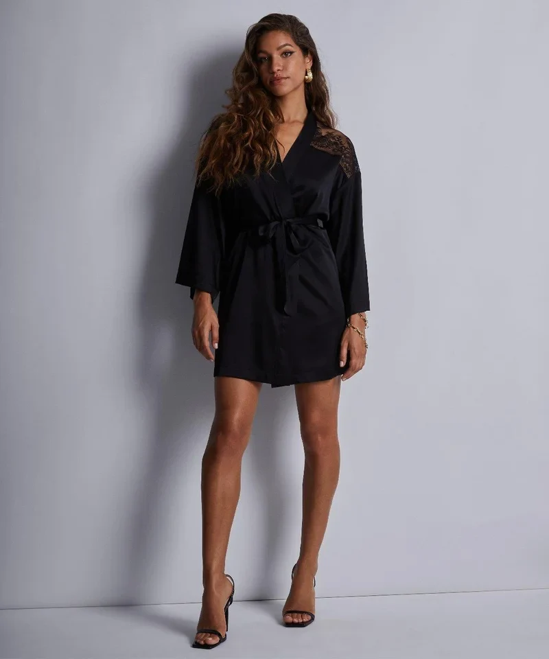 Aubade - Midnight Whisper Kimono Noir