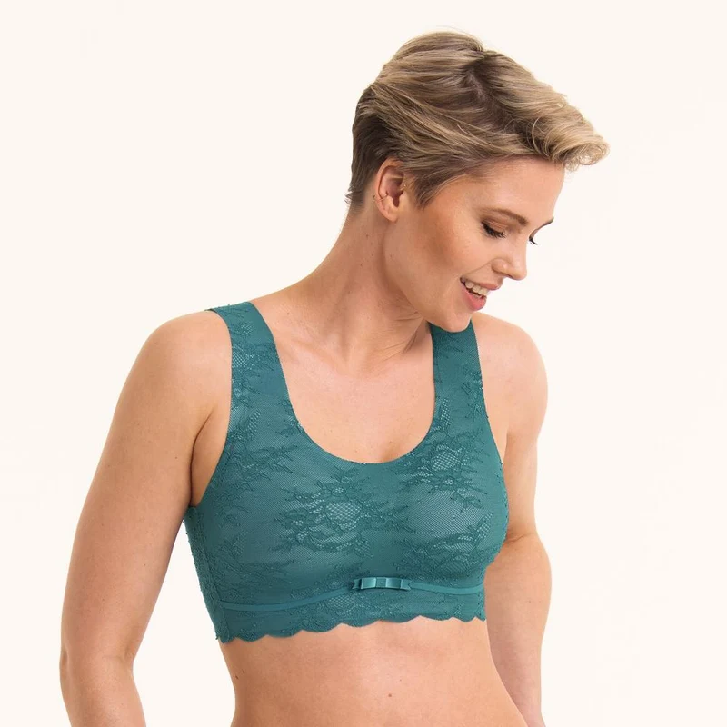 Anita - Essential Lace Bralette Gepolsterte Körbchen Helles Smaragd