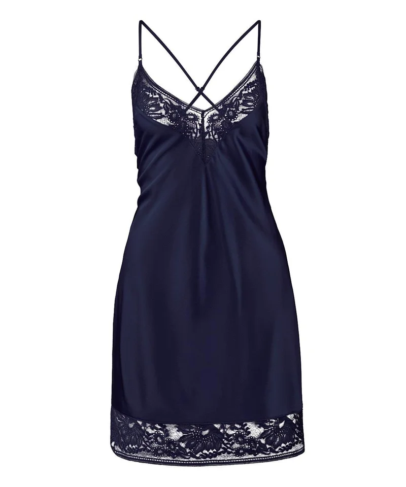 Aubade - Midnight Whisper Langes Nachthemd Abendblau
